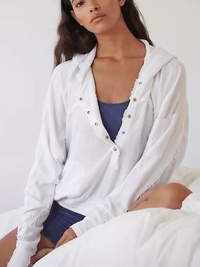 Free People Windy Meadow Hoodie - White